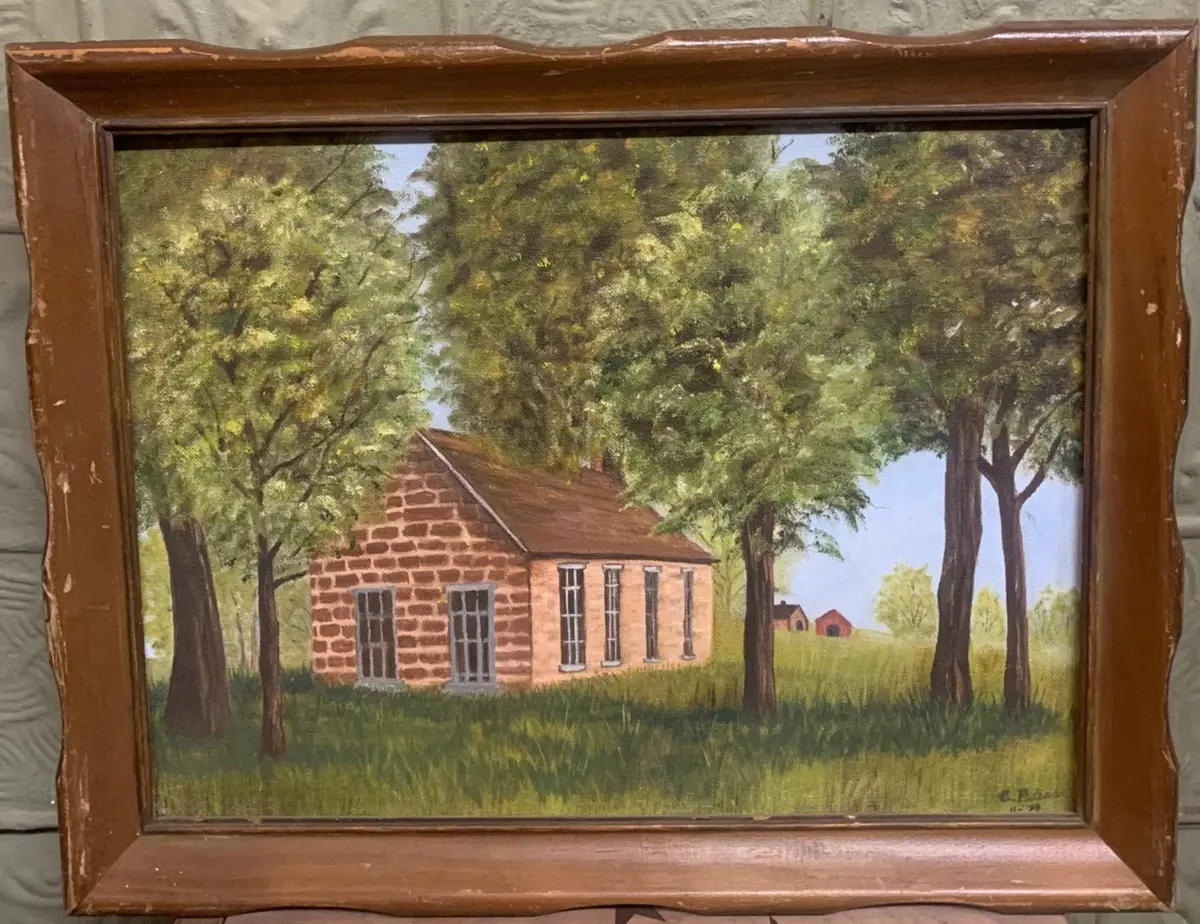 Rock House In The Woods Oil Painting By Peters In Frame 1