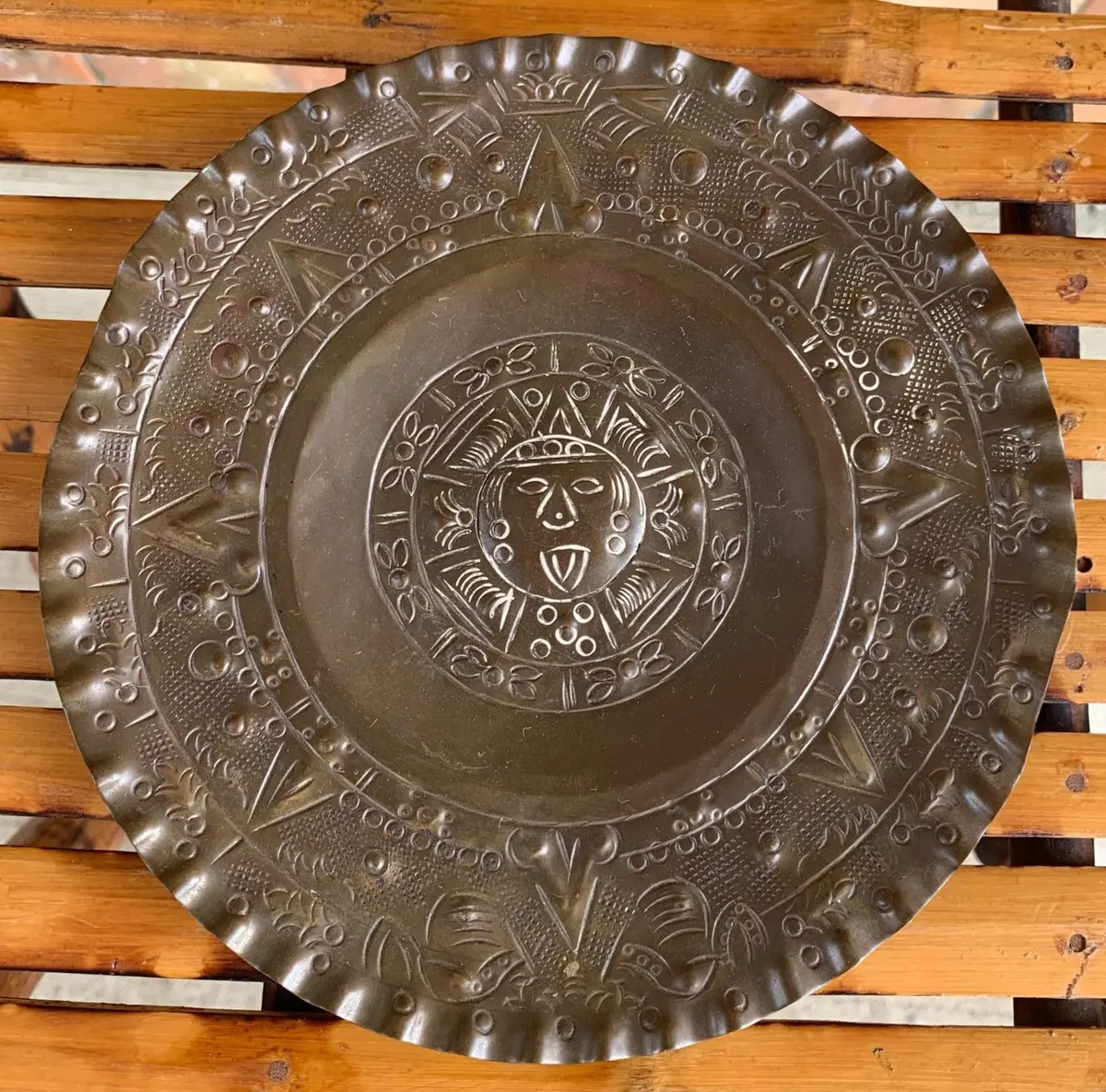 Mayan Copper Handmade Plate 1