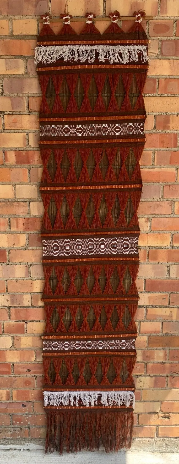 Long Vintage Woven Wall Hanging 1