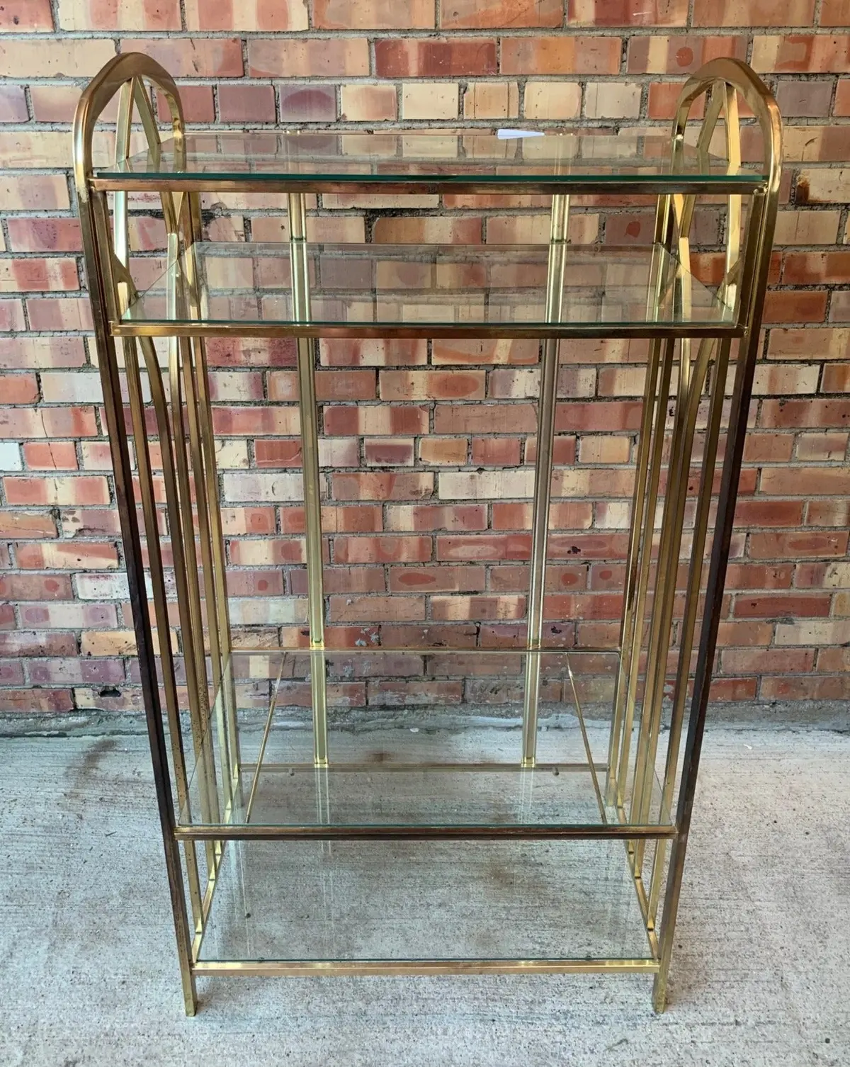 Brass And Glass Gothic Etagere 1