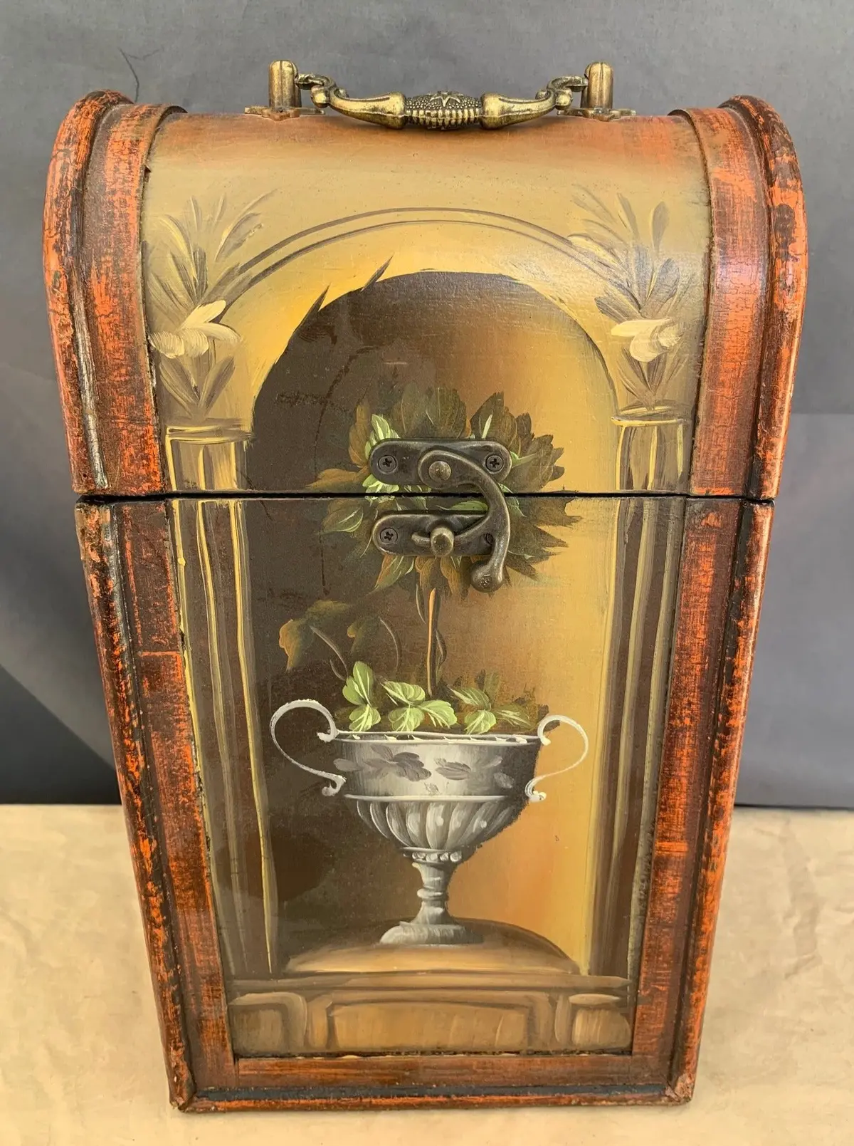 Domed Tall Box With Urn Painted On Front 1