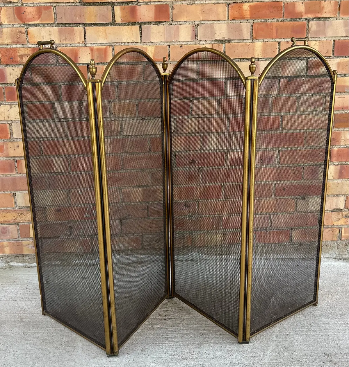 Folding Brass And Wire Folding Screen 1