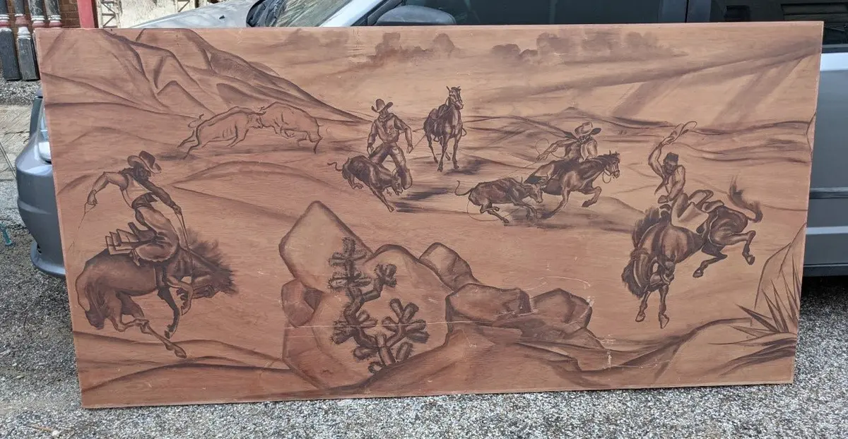 Western Horse Riding Mural On Board 1
