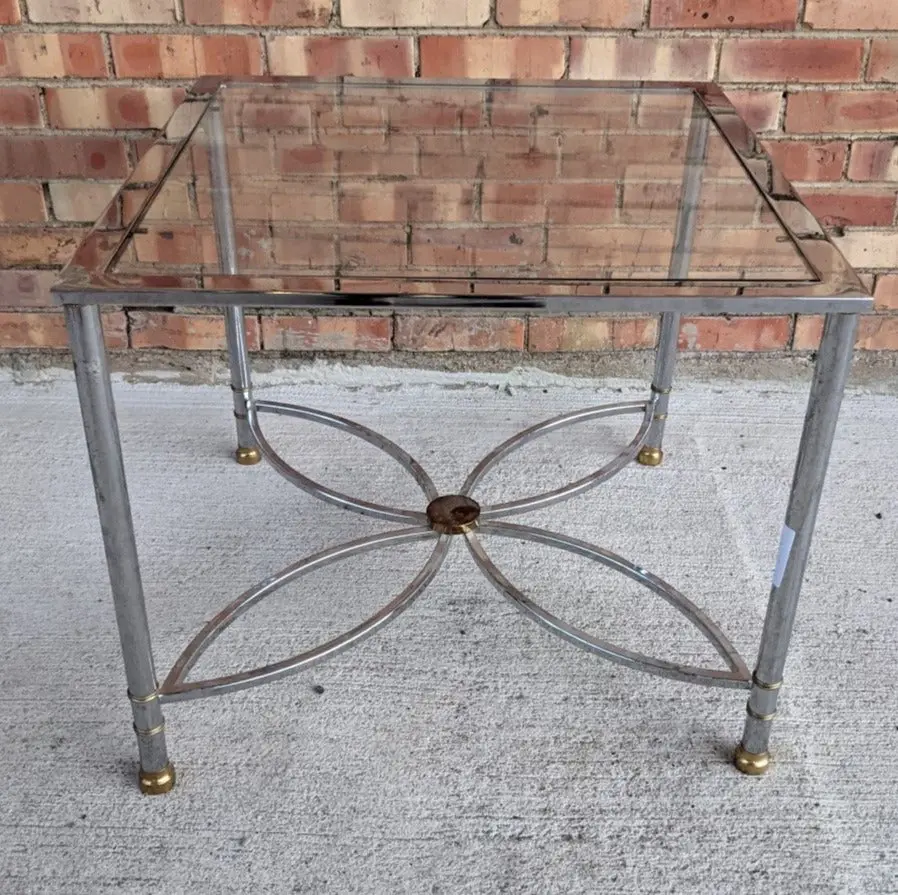 Chrome And Glass Lamp Table 1