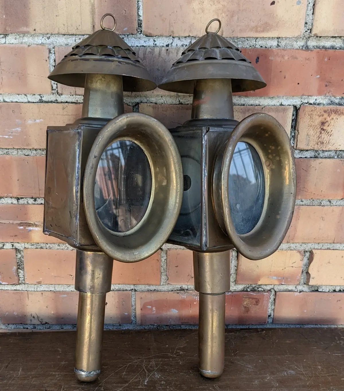 Pair Of Brass Carriage Lanterns 1