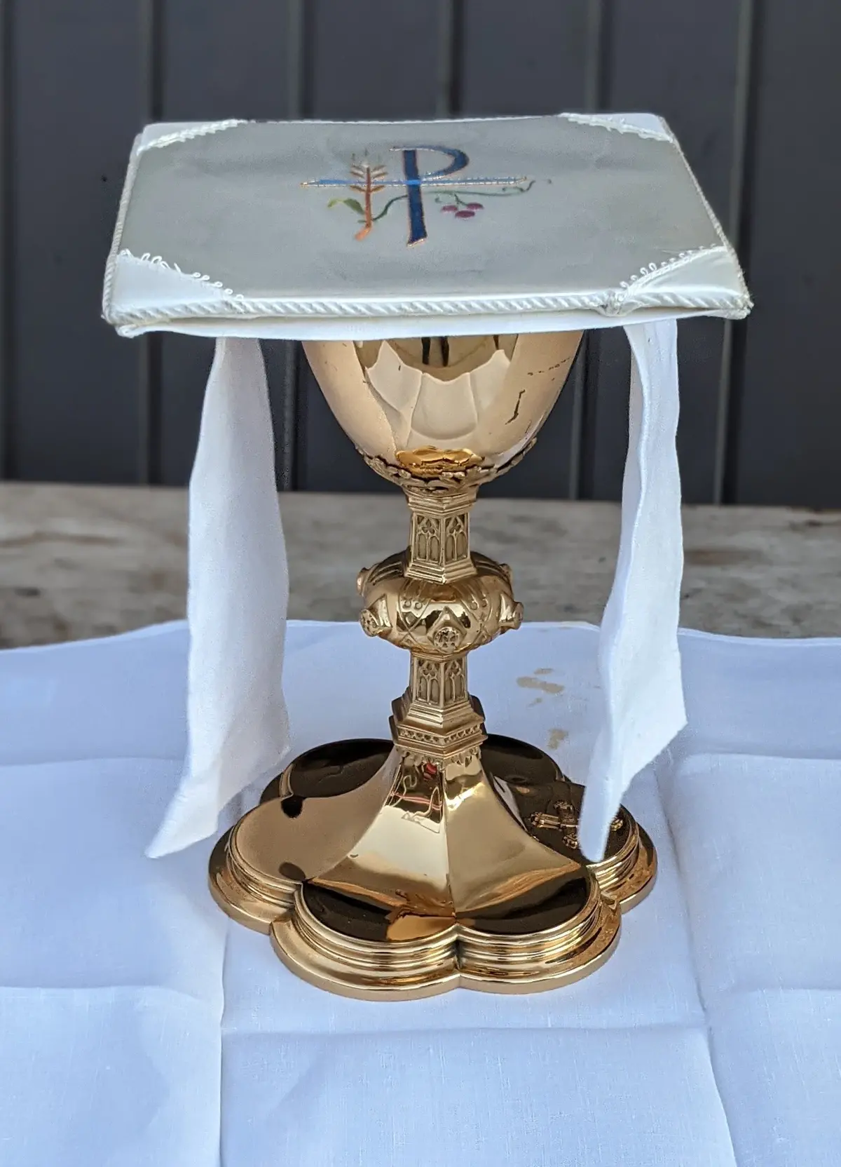 Gold Plated Sterling Silver Priest Set-Chalice And Patene 1