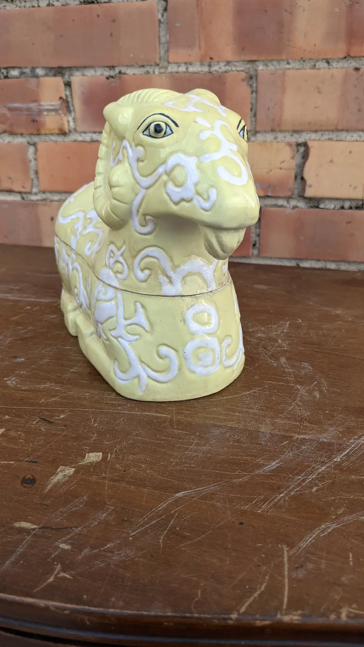 Yellow Glazed Ram Box 1