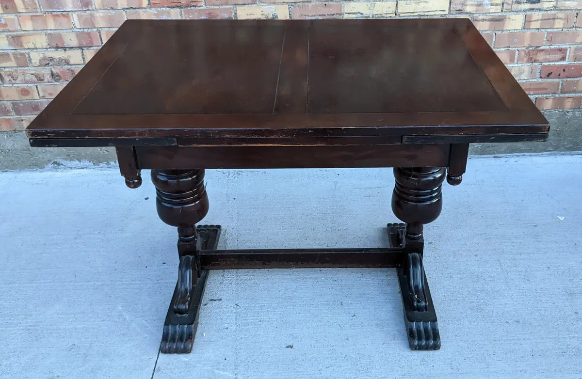 Dark Oak English Drawleaf Table 1