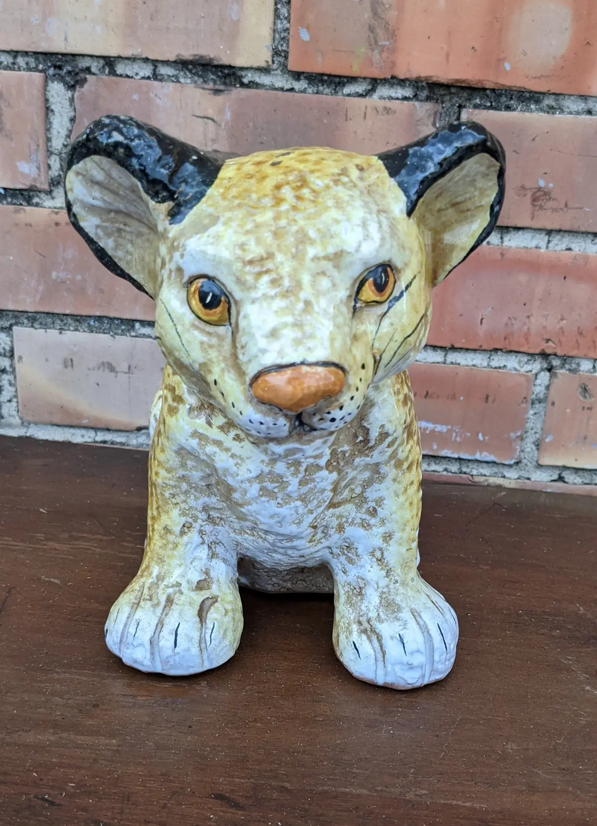 Italian Glazed Terra Cotta Lion Cub 1