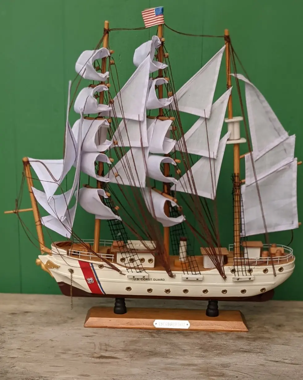 Boat Model Of A Us Coast Guard Ship -As Found 1