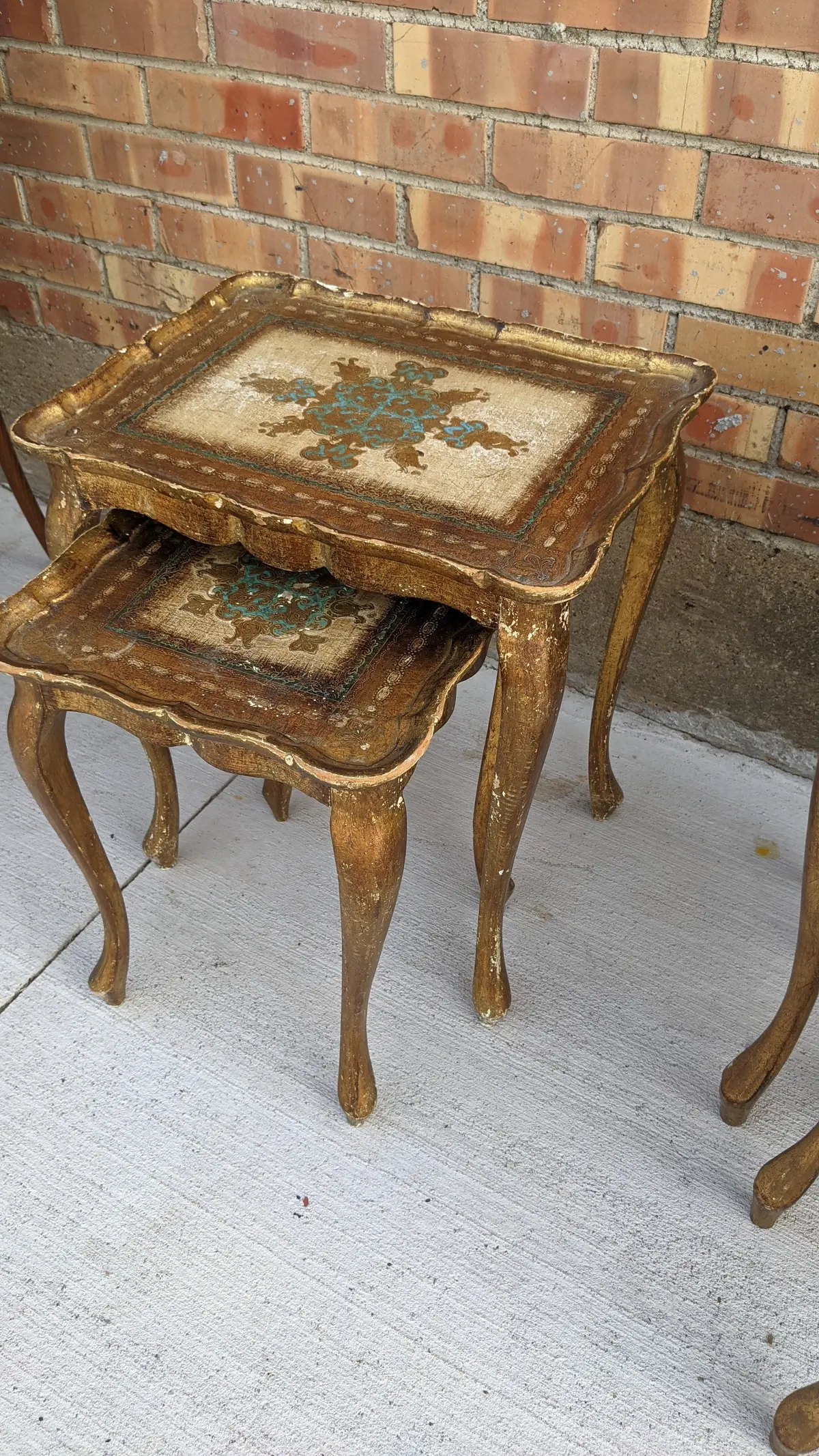 Florentne Blue And Gold Nesting Tables 1