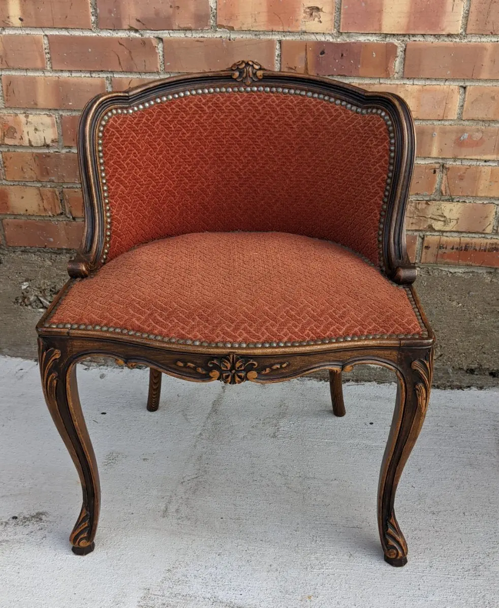 County French Low Back Vanity Chair 1