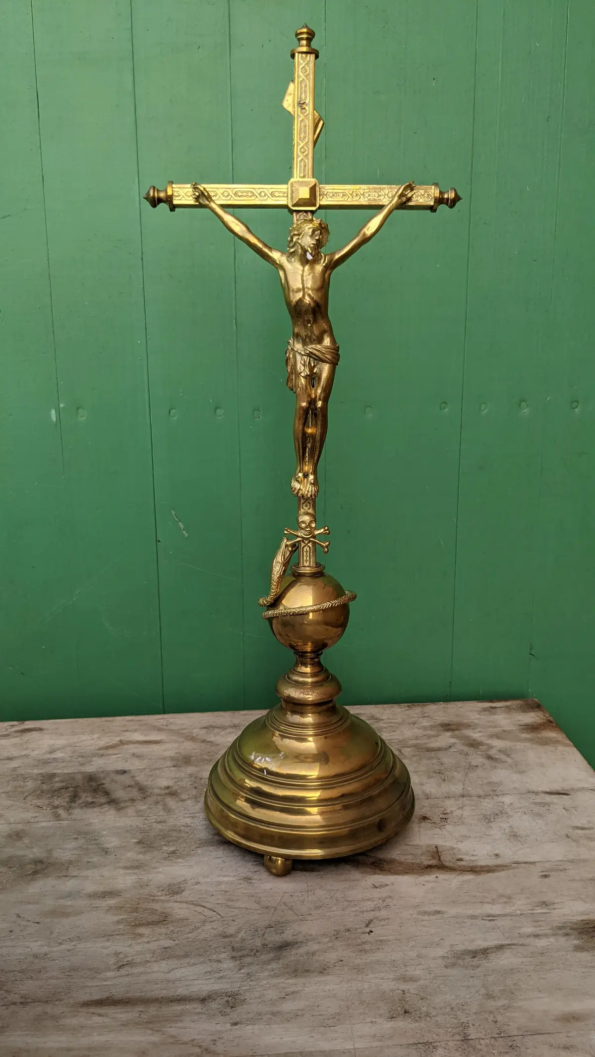 Brass Standing Crucifix 1