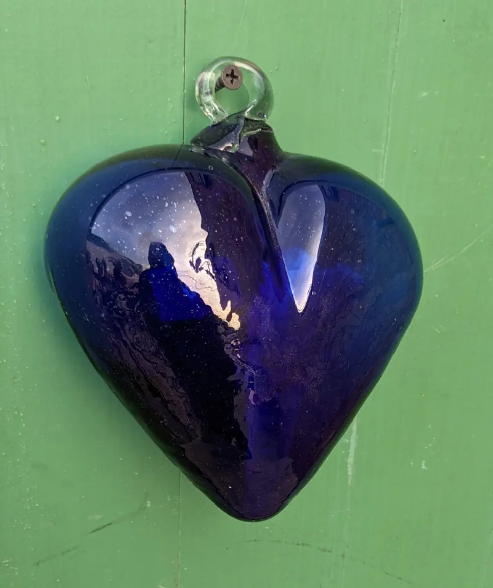 Small Hand Blown Cobalt Heart 1