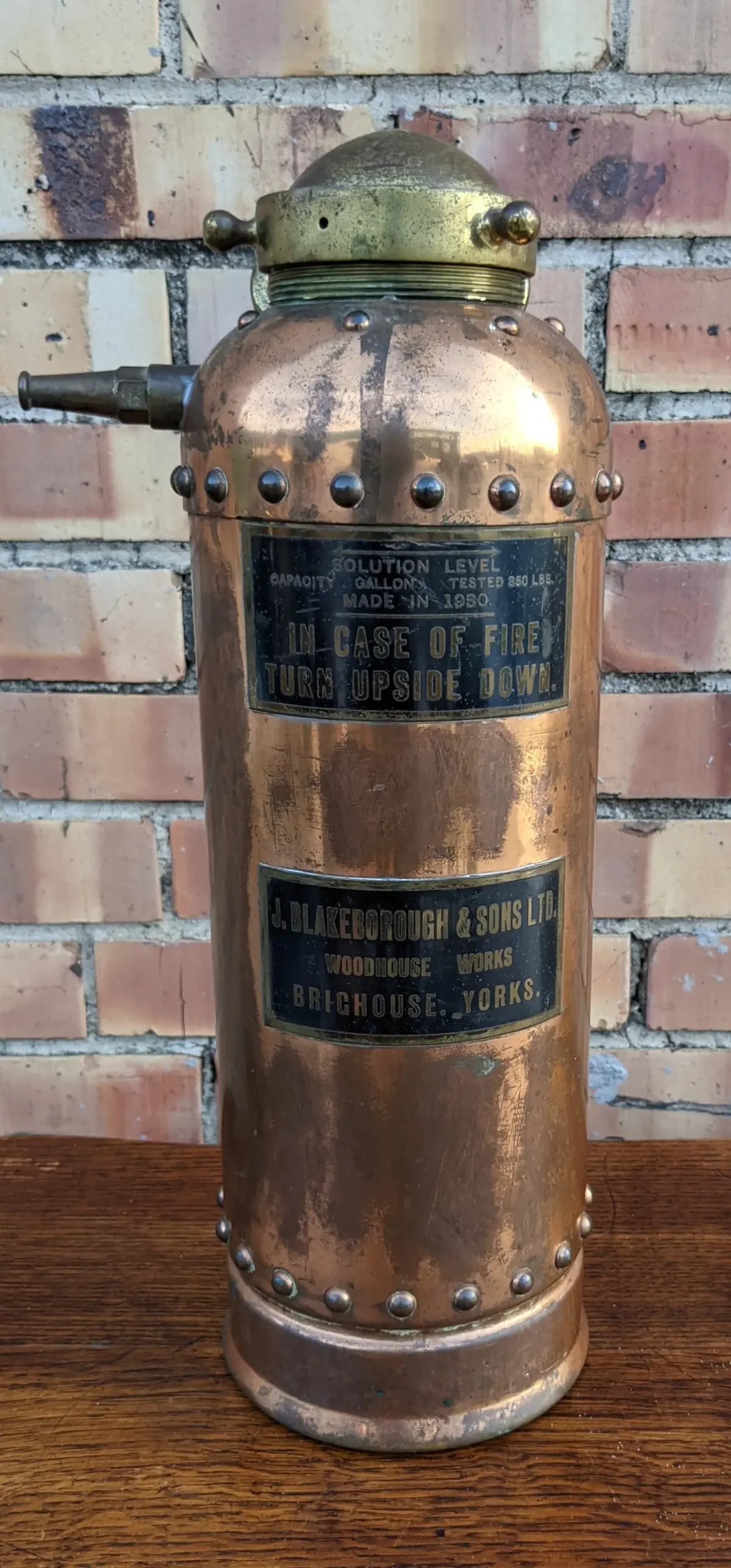 Small Unique Copper Fire Extinguisher 1