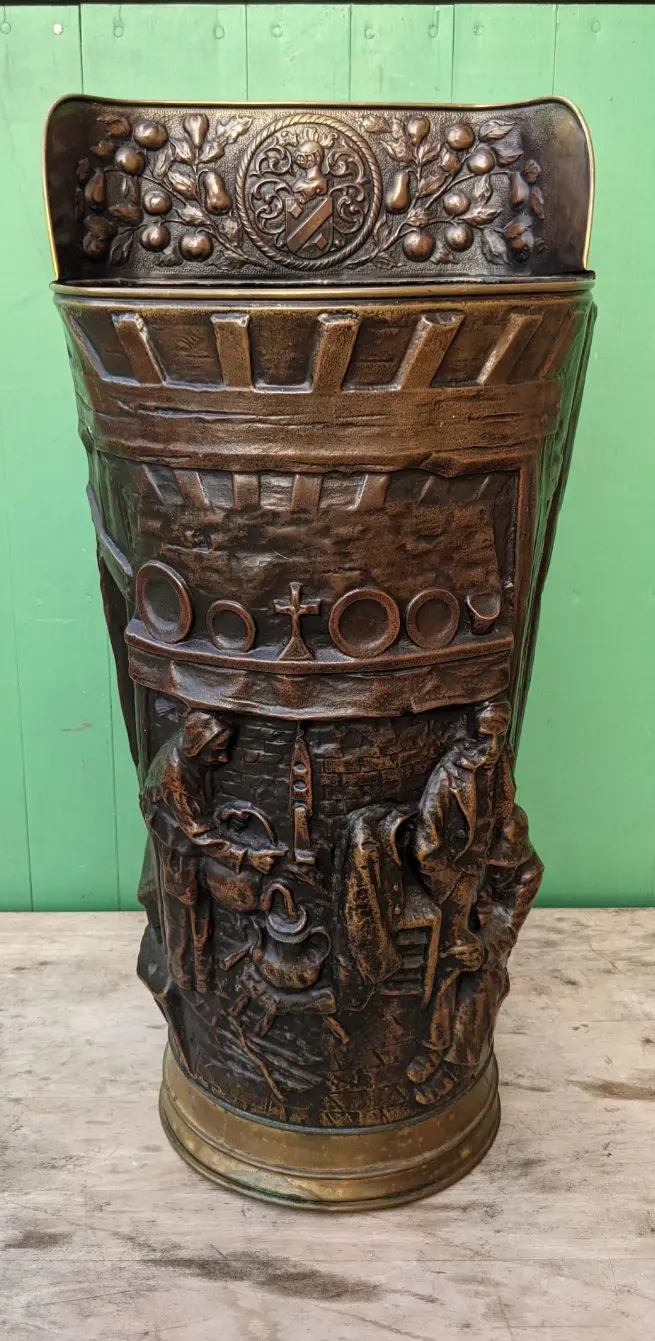 Brass Relief Umbrella And Stick Stand 1