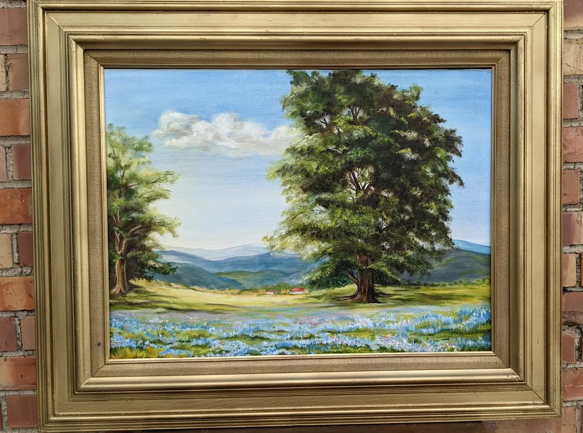 Bluebonnet Oil Painting On Canvas 1