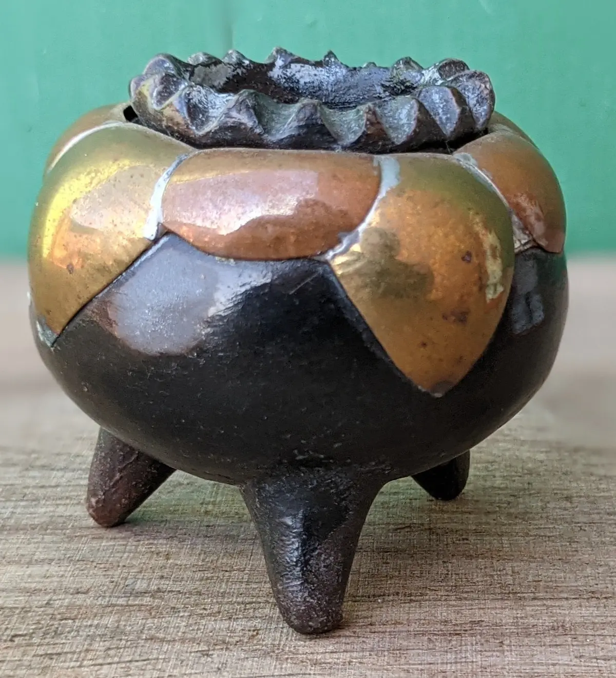Tiny Copper And Wood Vessel 1