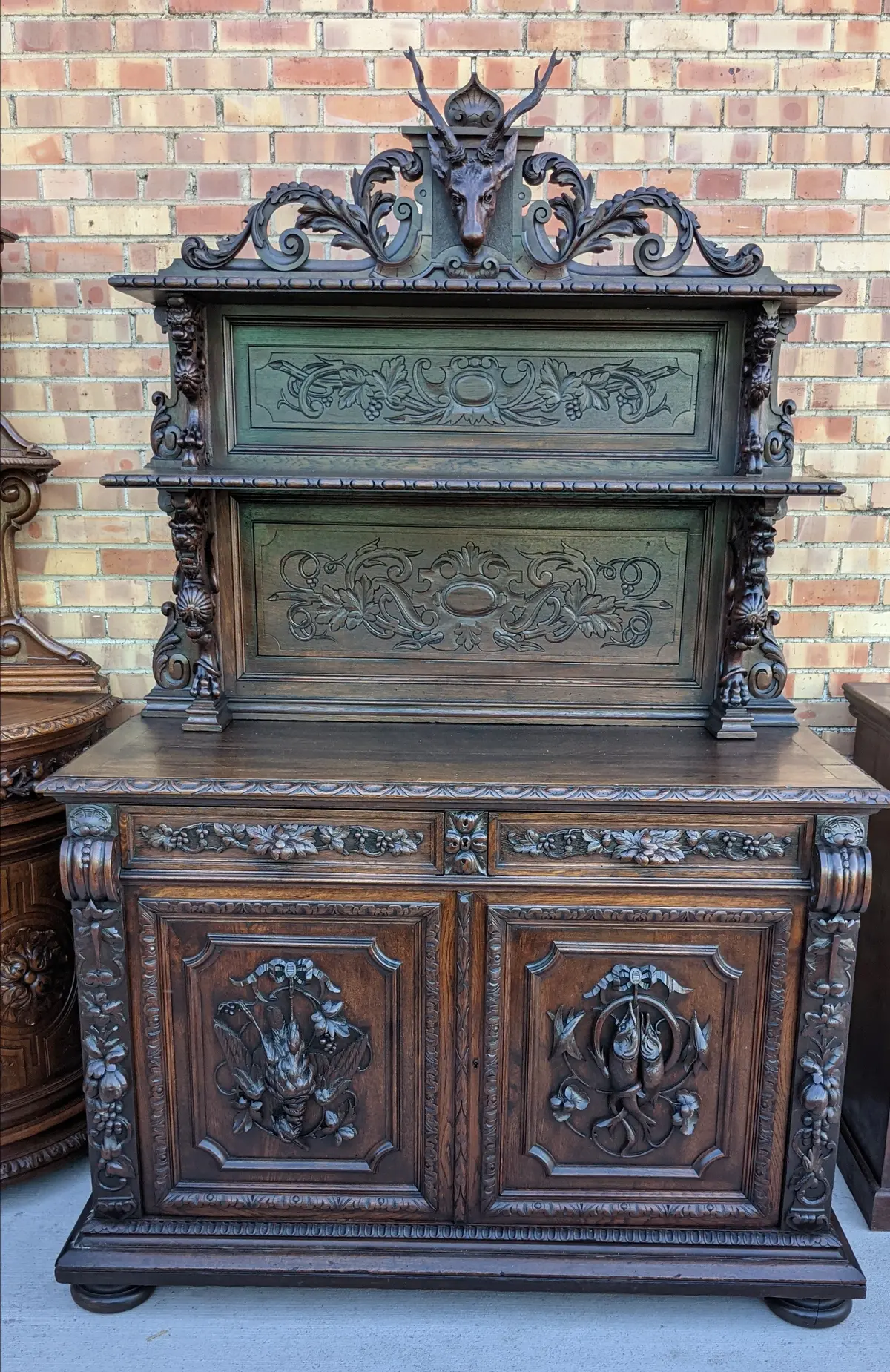 19Th Century French Stag Carved Vaisillier 1