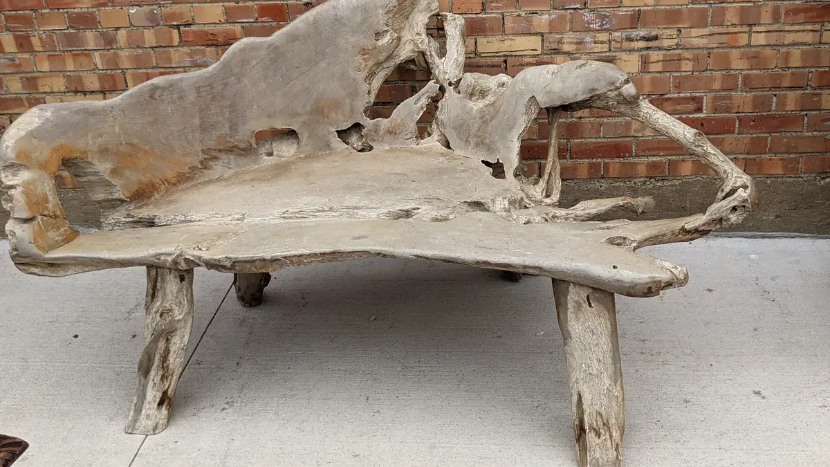 Hand Hewn Teak Bench From Bali 1