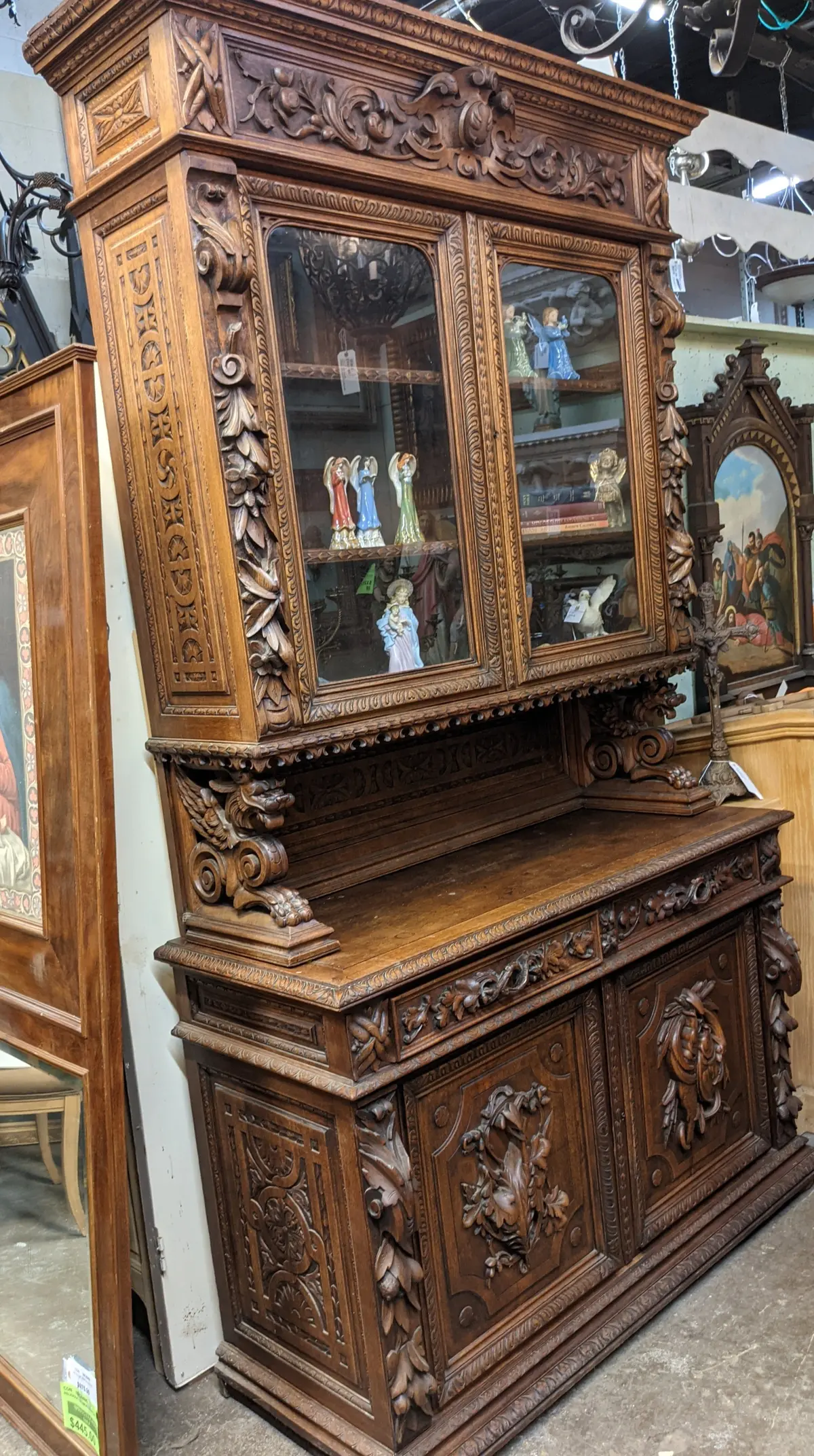 Louis Xiii Exceptional Carved Oak Huntboard 1