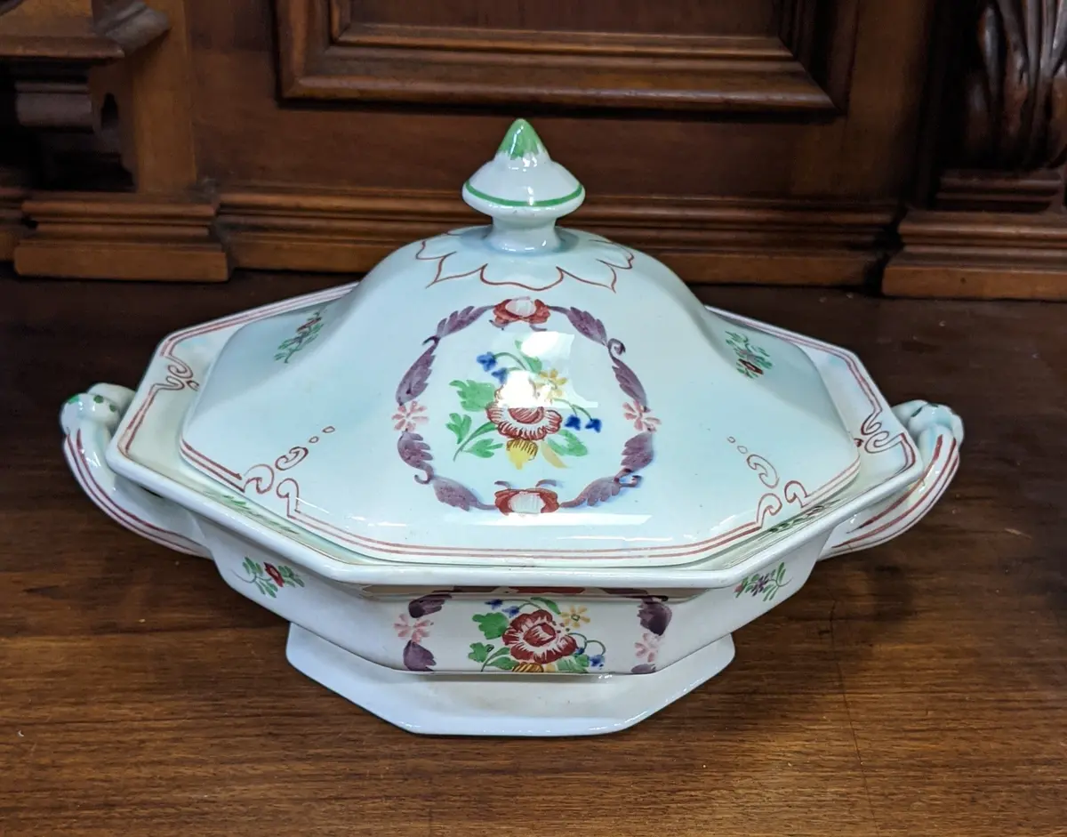 Adams Calyx Ware Hand Painted Serving Dish With Lid 1