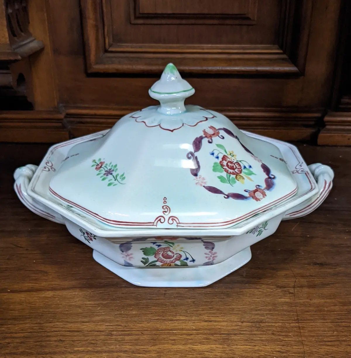 Adams Calyx Ware Hand Painted Serving Dish With Lid 1