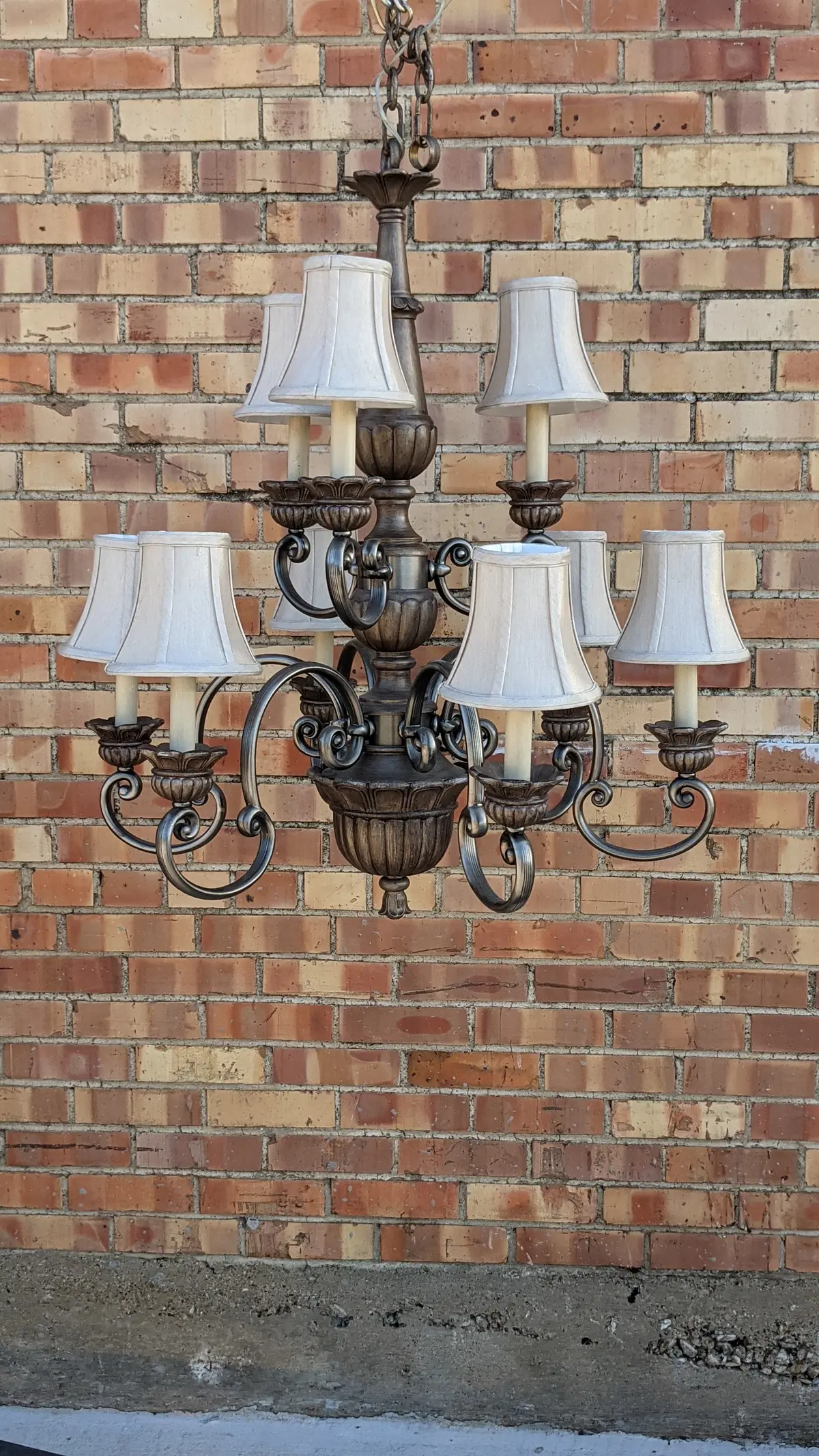 9 Light 2 Tier Chandelier With Shades 1