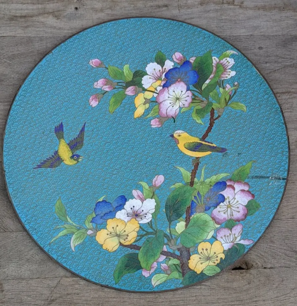 Cloisonne Plaque With Birds 1