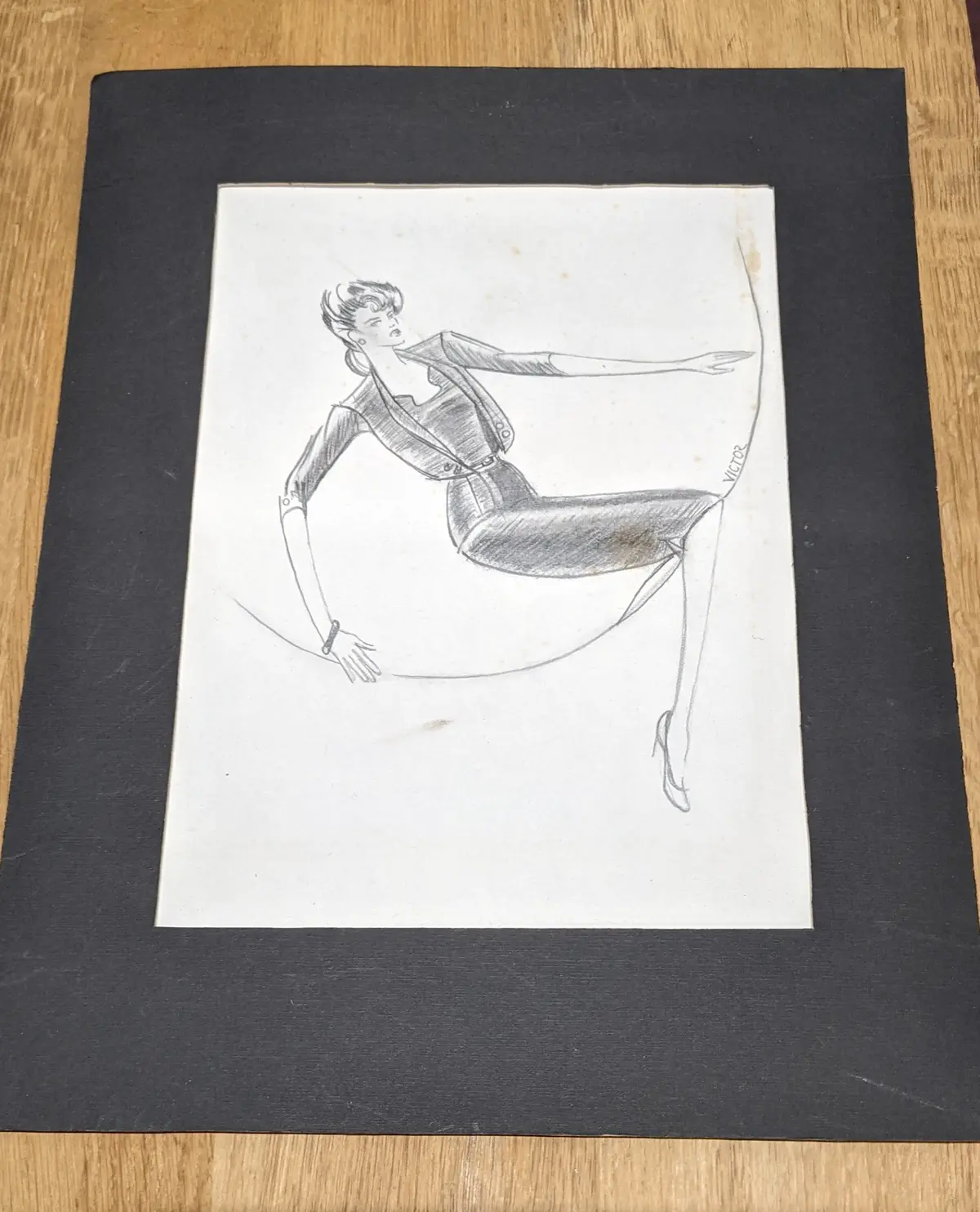 Lady On A Curve -80'S Fashion Print 1