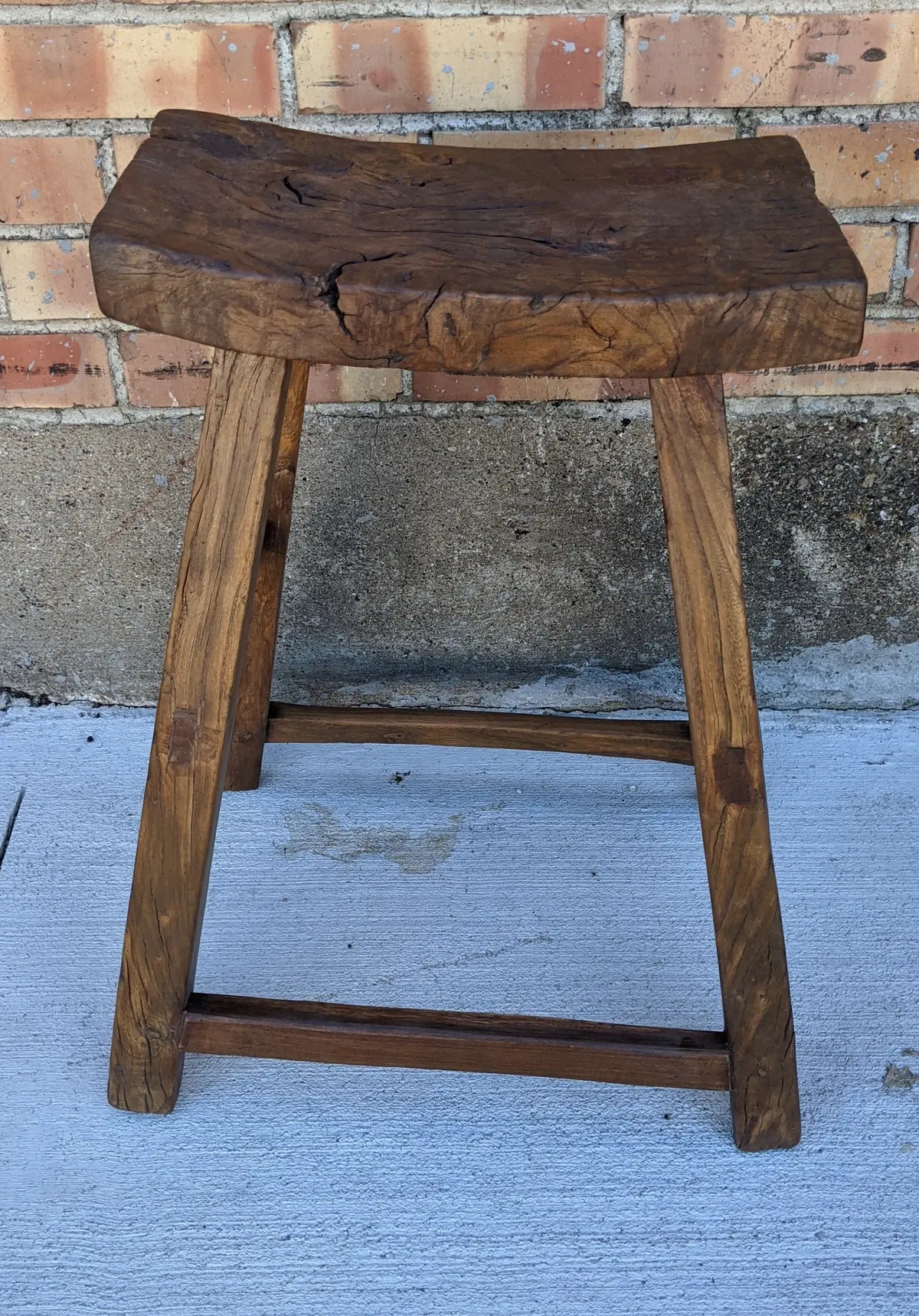 Chinese Elm Wood Stool 1