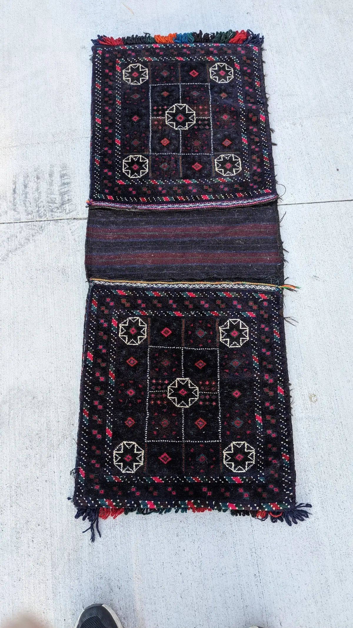 Saddle Bag Made From Rug Remanent 1