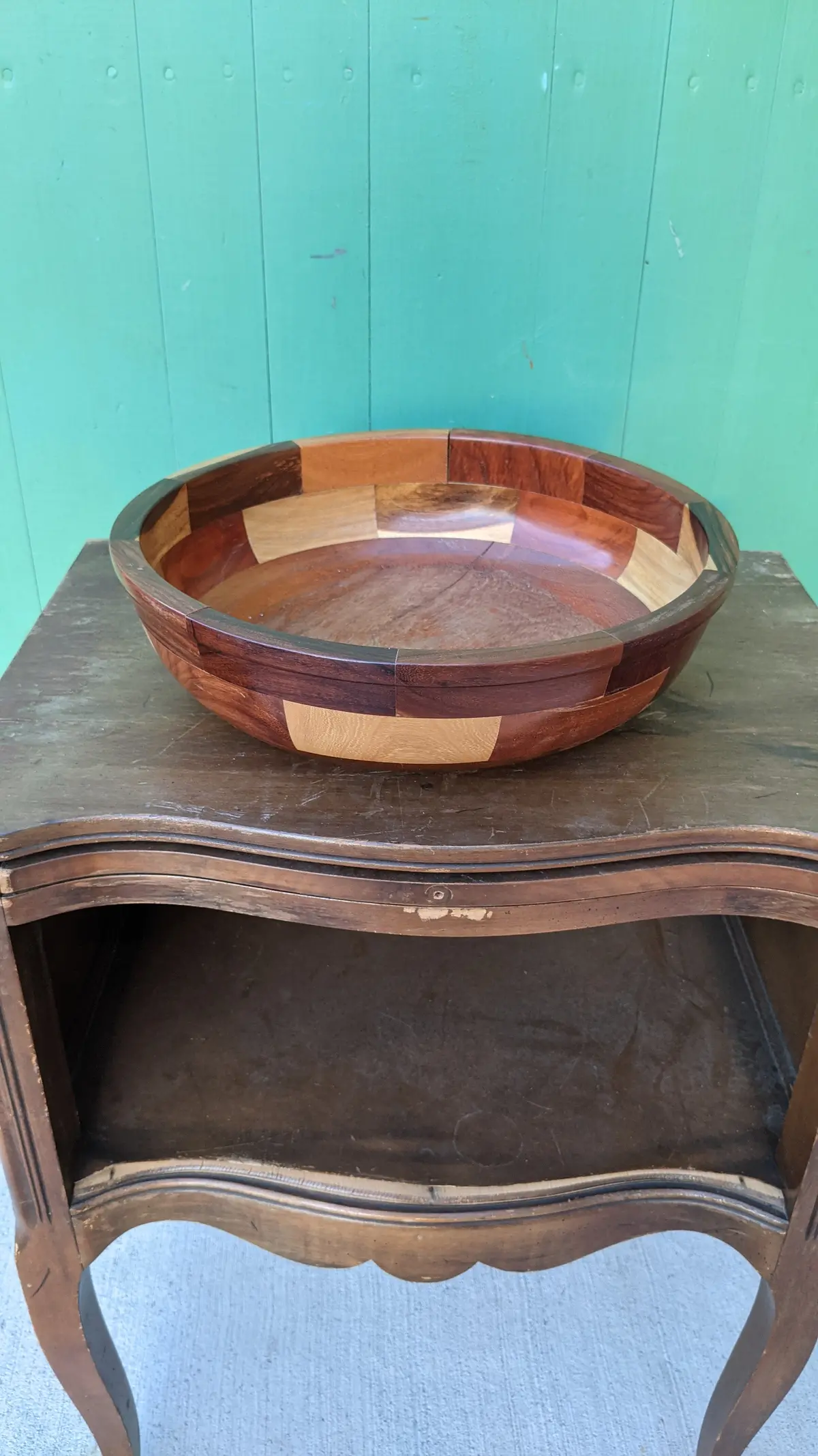 Parquet Block Wood Bowl As Found 1