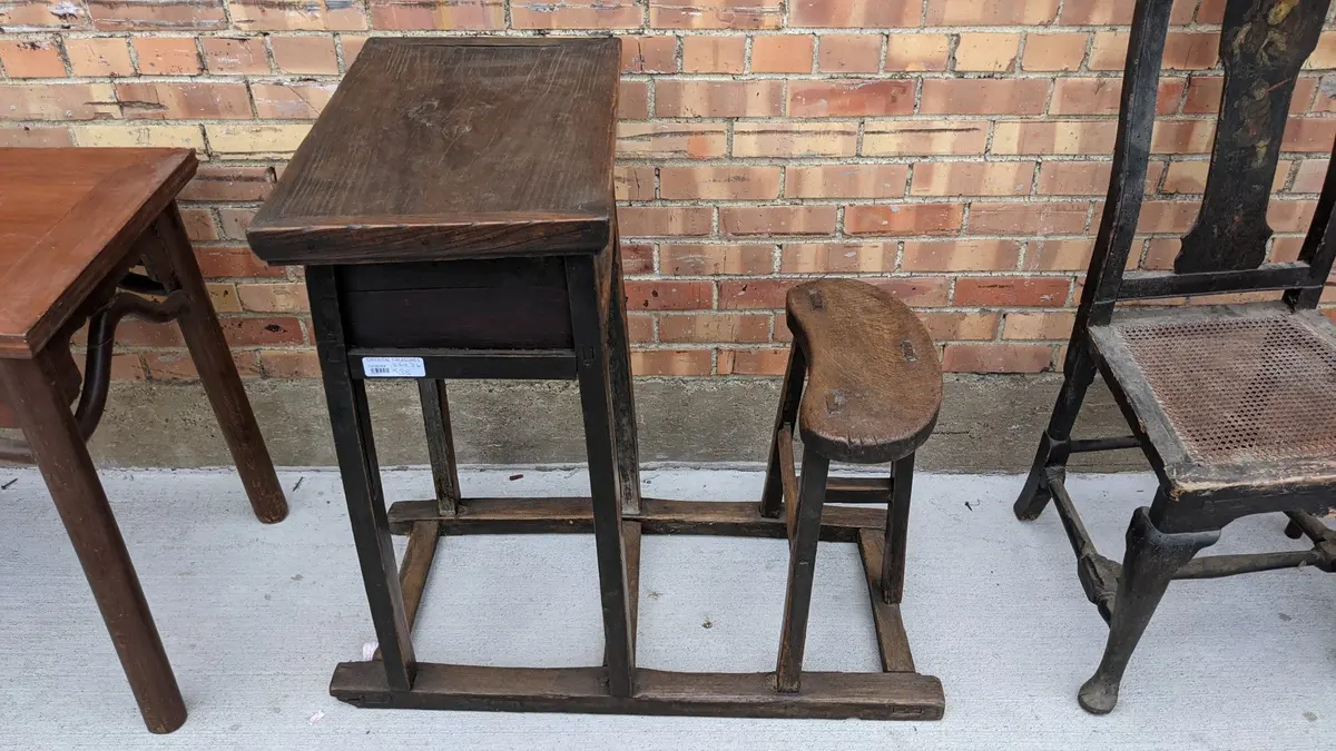 Chinese Elm Mortised Desk 1