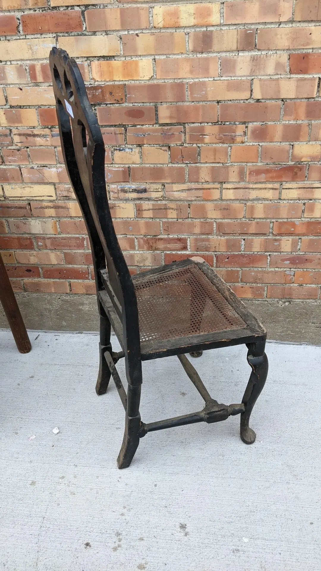 Ebonized And Decorated Queen Anne Leg Chinese Chair 1
