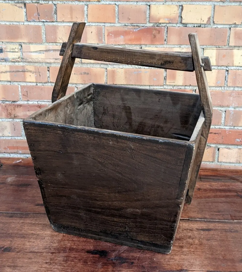 Chinese Elm Dovetailed Grain Bucket 1