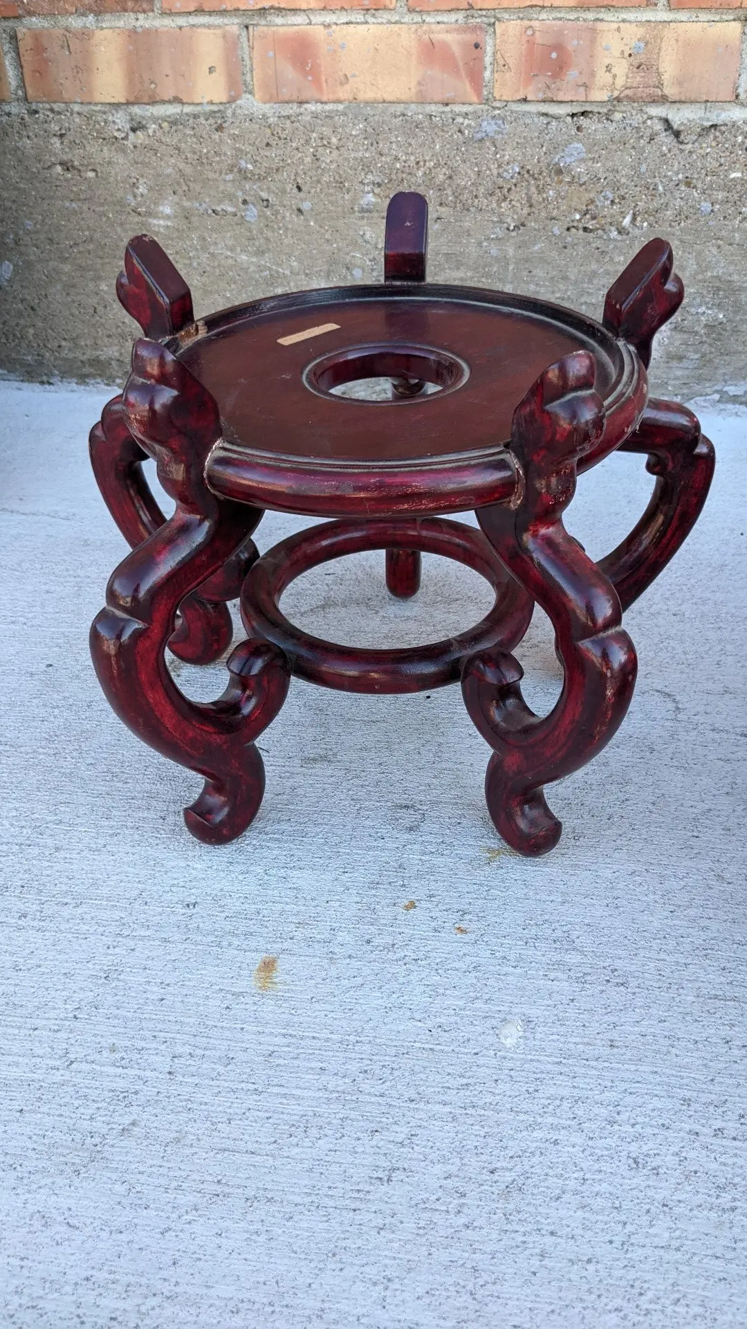 5 Legged Red Lacquer Chinese Stand 1