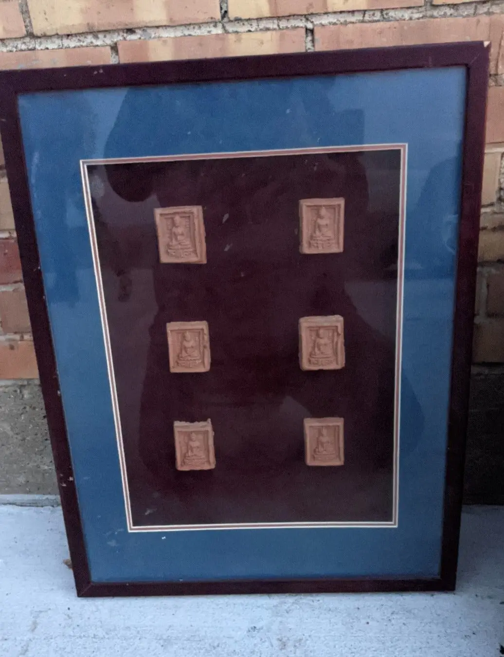 Large Brown Framed Tiles With Blue Matt 1