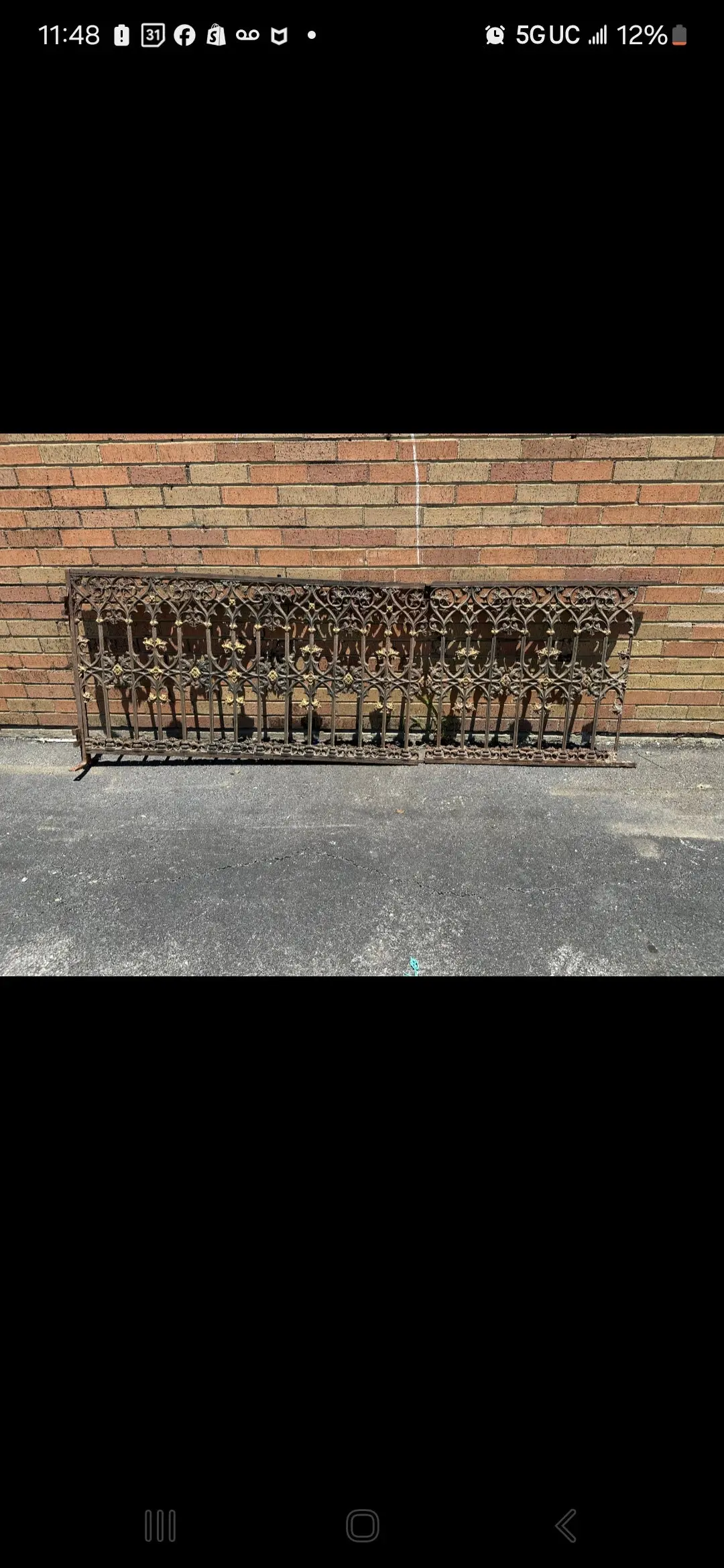 Antique Cast Iron Gothic Church Railing 2 Pcs 1