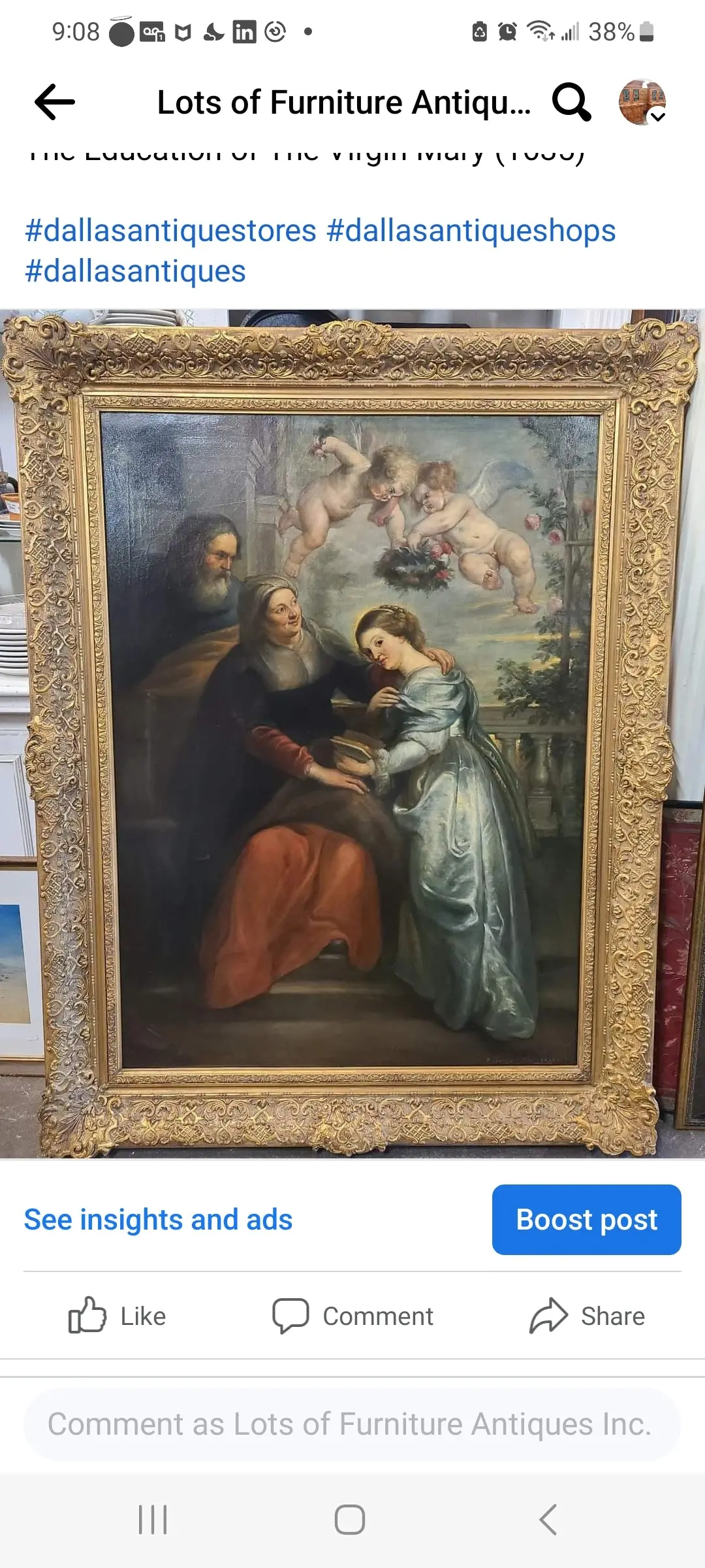 Large Oil Painting On Canvas-The Education Of Mary 1