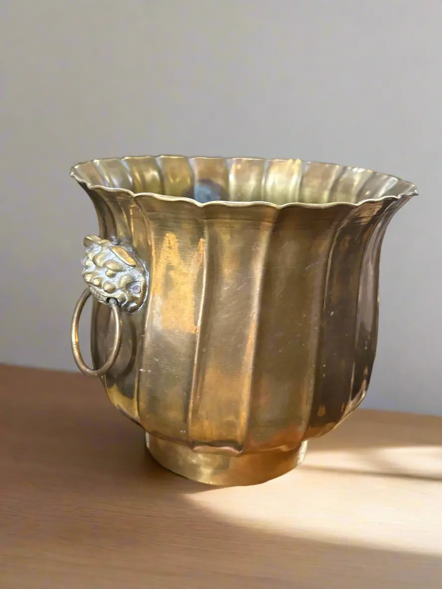 Lion Handle Brass Jardiniere 1