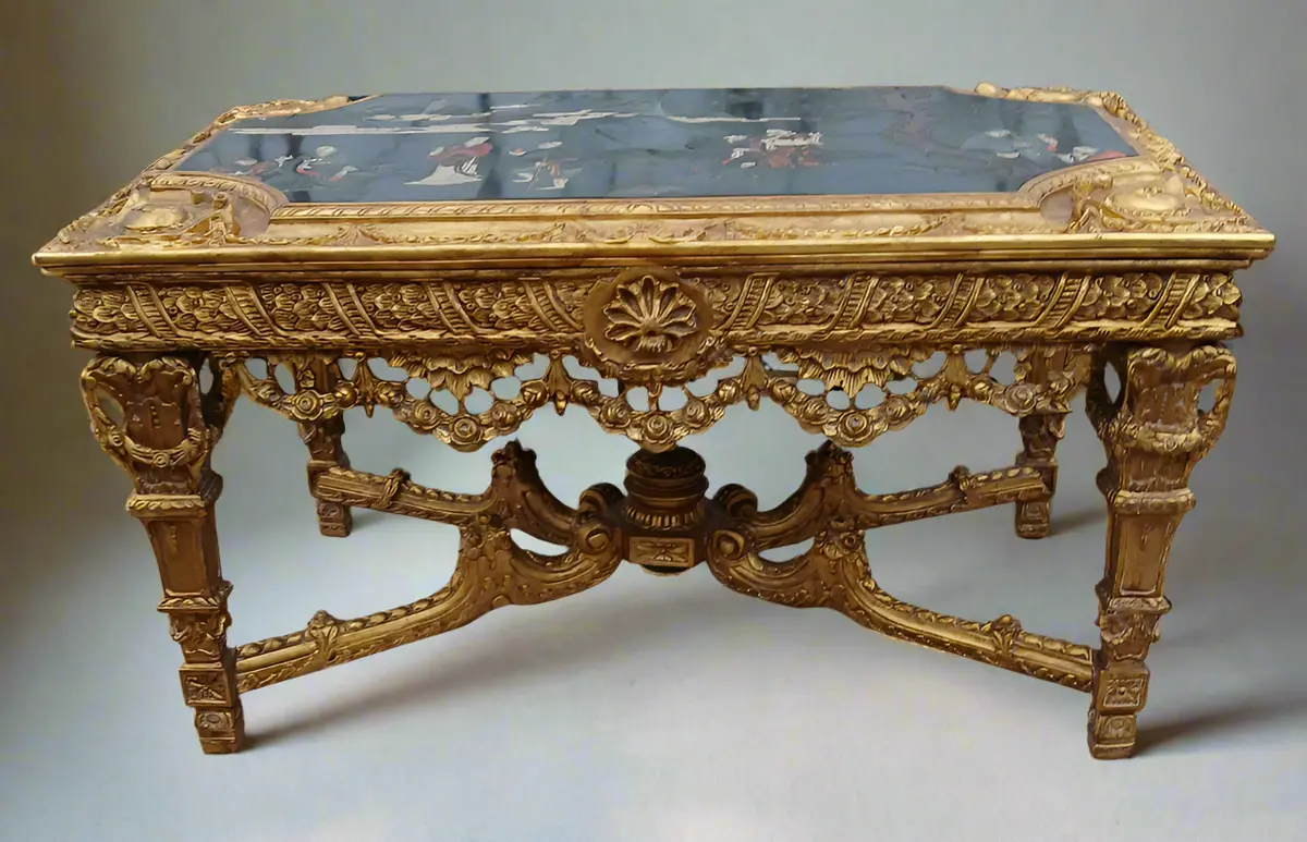 Louis Xvi Chinoisserie Style Gilt Center Table 1