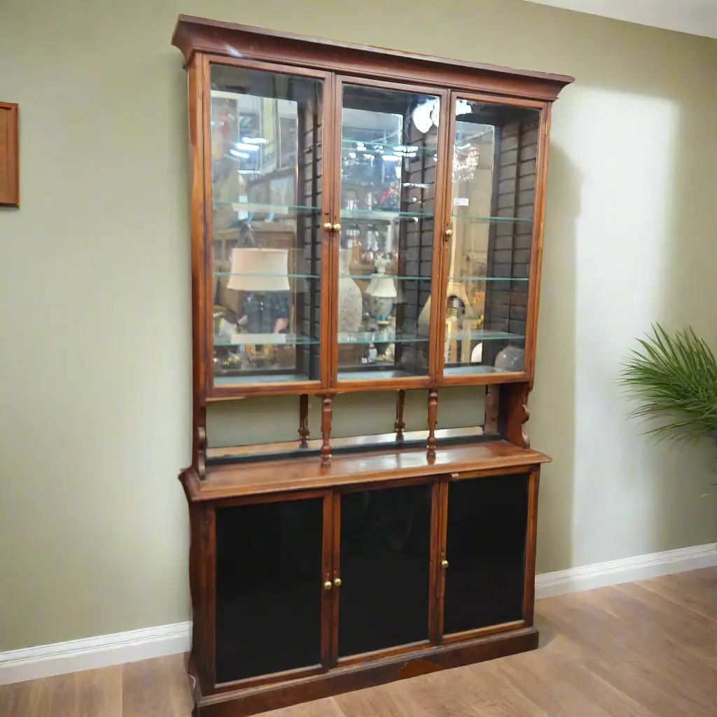 Mahogany English Apothecary Cabinet With Glass/Mirror 1