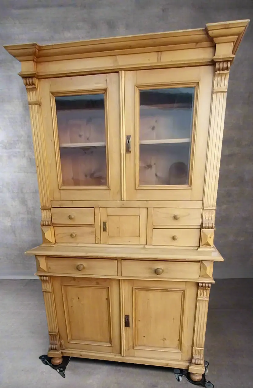 Pine Cupboard With Glass Door 1
