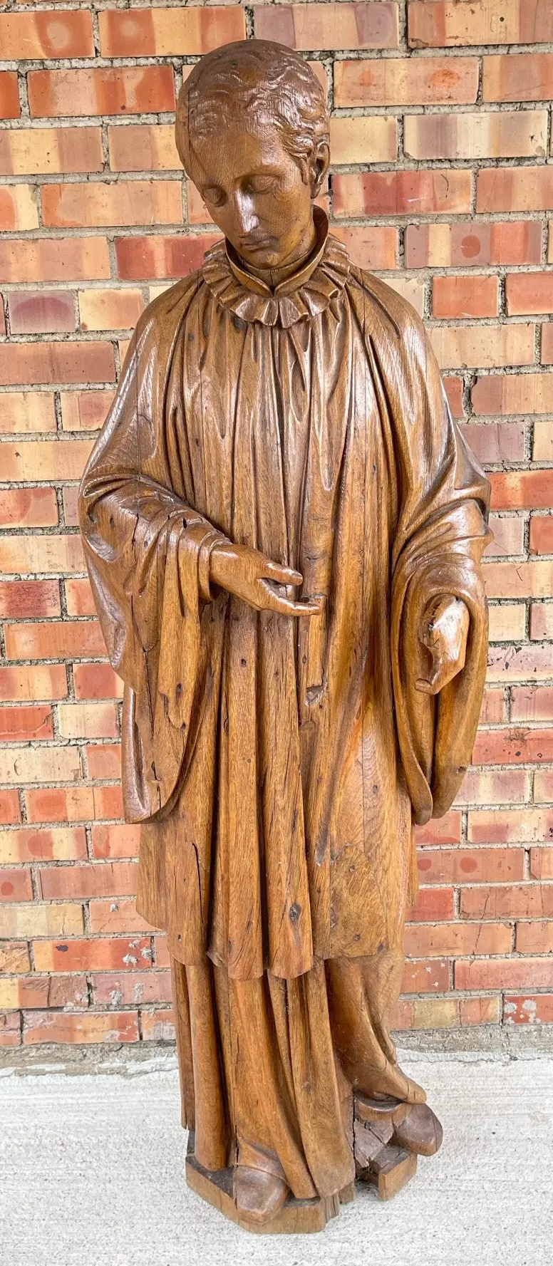 17Th Century Oak Religious Statue 1