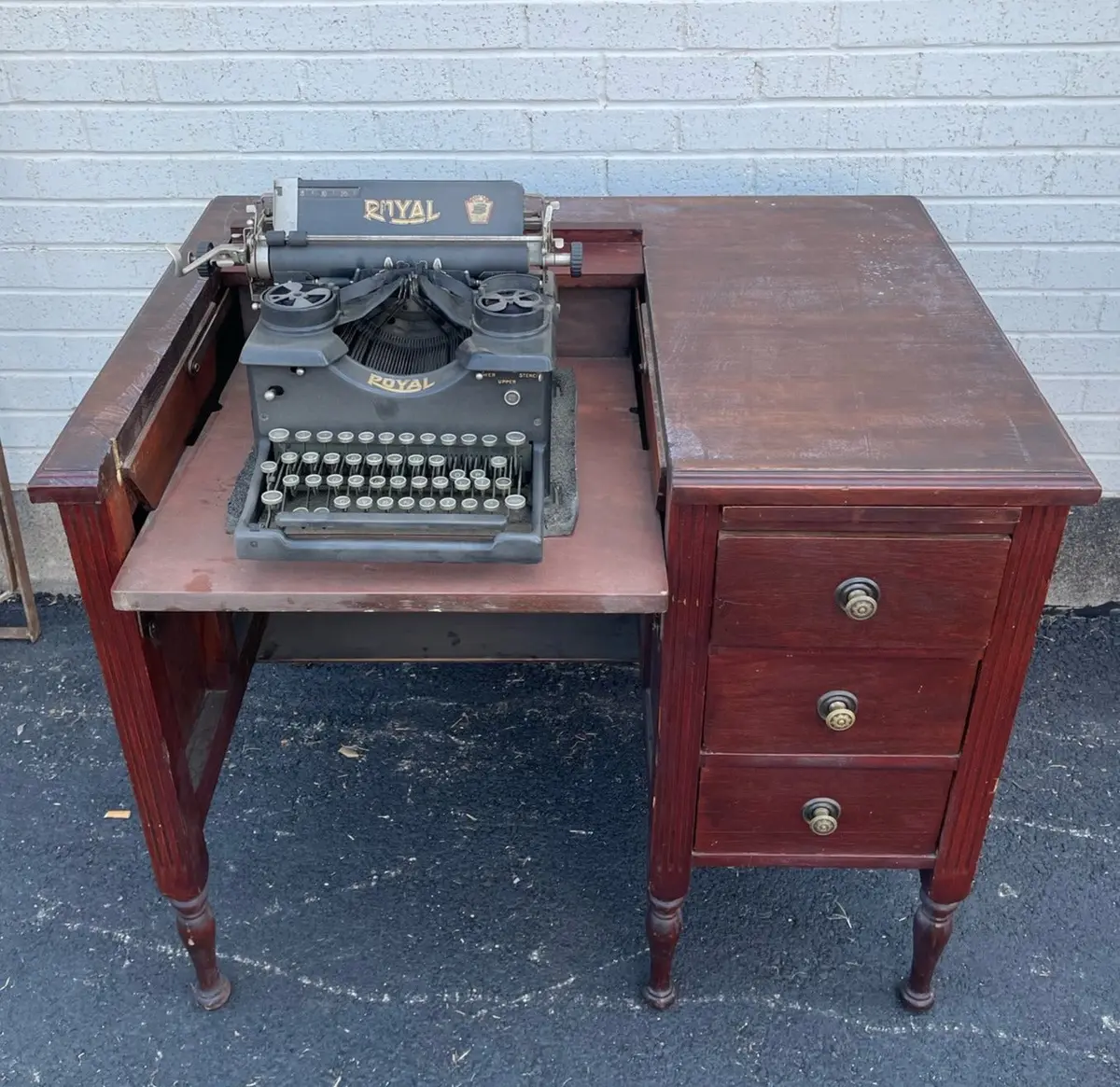 Mahogany Typewriter Desk 1