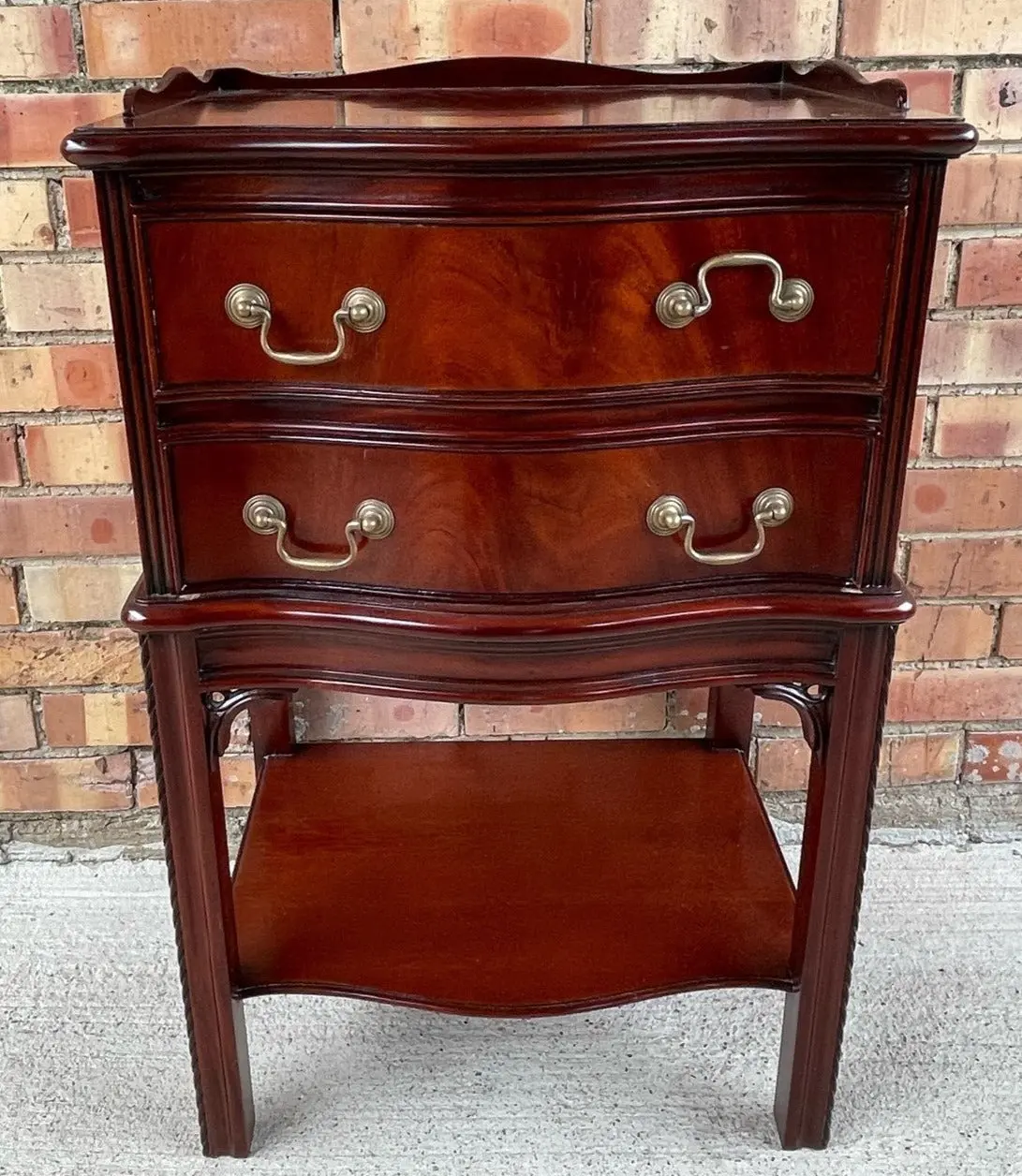 Mahogany 2 Drawer End Table 1