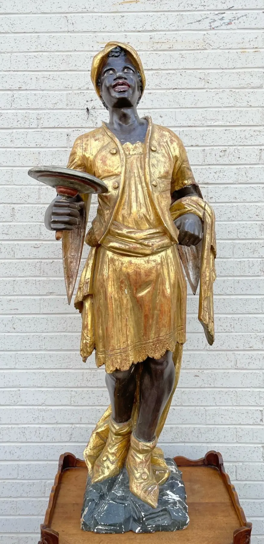 Large Gilt/Wood Black Amoor Figure 1