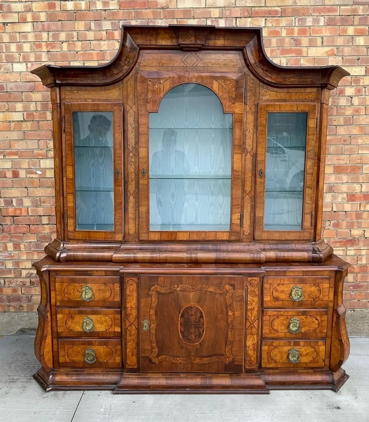 Huge 19Th Century Austrian Walnut And Burl Display Case 1