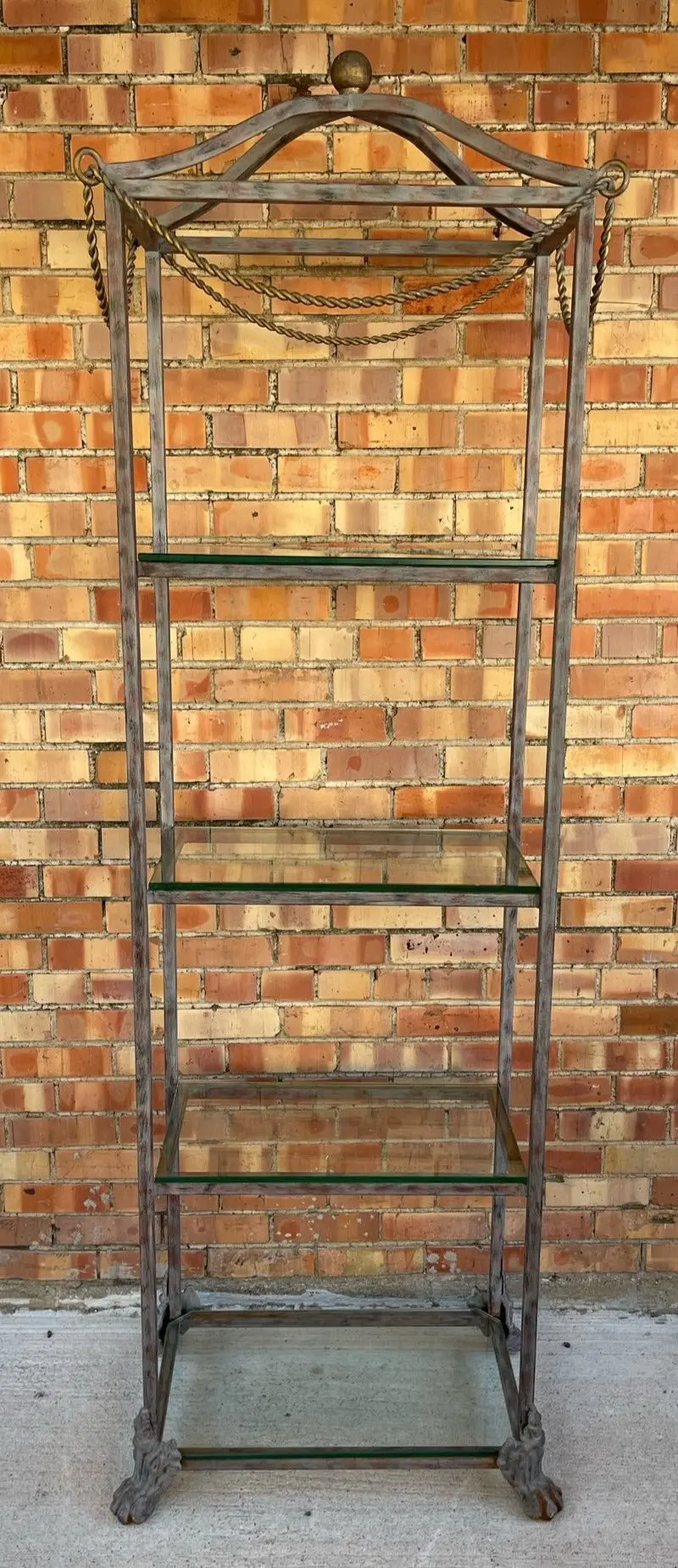 4 Shelf Iron And Glass Display 1